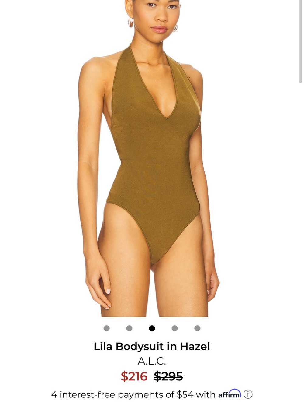 A.L.C. Lila One-Piece bodysuit  in Hazel Olive